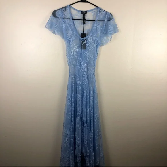 NWT Ethereal Dolls Kill Widow Blue Floral Lace Dress - Picture 1 of 10